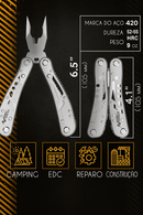 Canivete Tático Sanke Rescue com 24 ferramentas essenciais