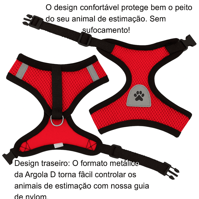Peitoral com Guia para Cães Pequenos e Médios – Ajustável e Respirável