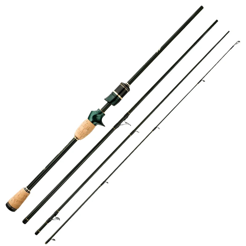 Vara de Pesca CEMREO em Carbono – Portátil, 4-5 Seções, Ideal para Viagens (1.8m/2.1m/2.4m)