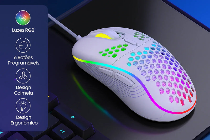 Mouse Gamer RGB Ultraleve