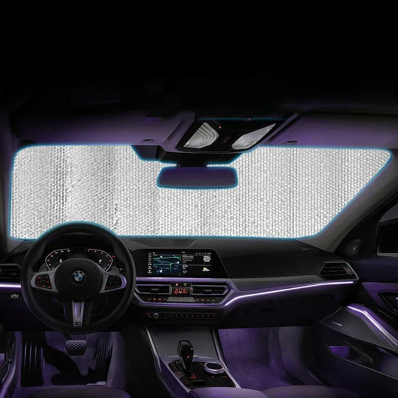 Protetor Solar Retrátil para Carro – Anti-UV, Dobrável, Para-brisa e Janelas