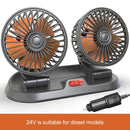 Ventilador para Carro USB Dual Head 5V/12V/24V com 2 Velocidades – Cooler Automotivo Portátil