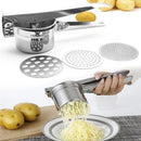 Amassador e Espremedor de Inox para Purê – Ferramenta de Cozinha para Amassar Batatas, Frutas e Legumes