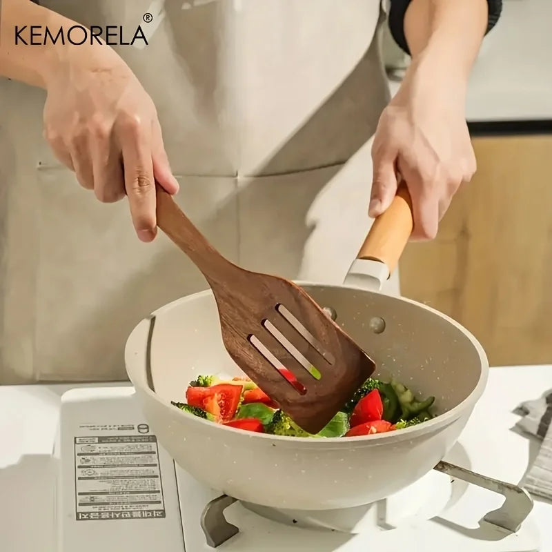 Utensílios de Cozinha em Madeira de Teca da Tailândia – um kit premium com 5 peças