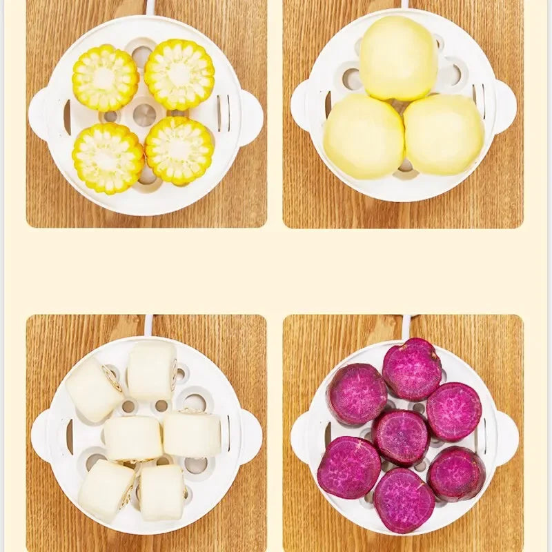 Máquina Elétrica de Cozinhar Ovos 110V/220V – Cozimento Rápido, Vapor e Poacher em 2 Camadas