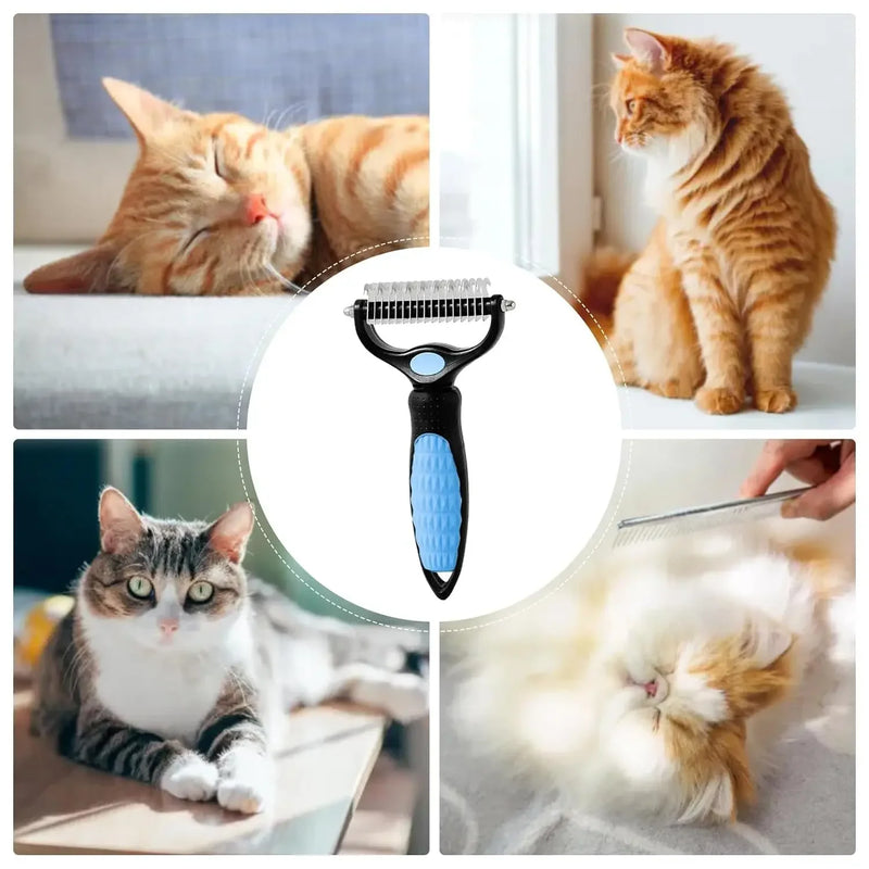 Escova Removedora de Pelos para Cães e Gatos – Dupla Face em Aço Inox