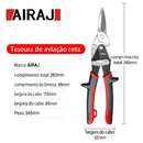 Tesoura de Aviação AIRAJ - PARA TODO TIPO DE SERVIÇO
