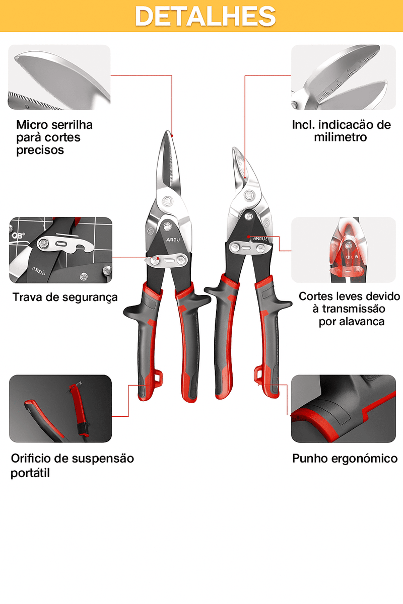 Tesoura de Aviação AIRAJ - PARA TODO TIPO DE SERVIÇO