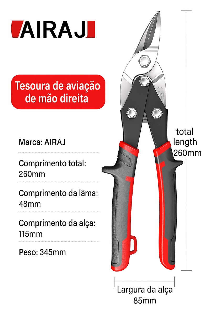 Tesoura de Aviação AIRAJ - PARA TODO TIPO DE SERVIÇO