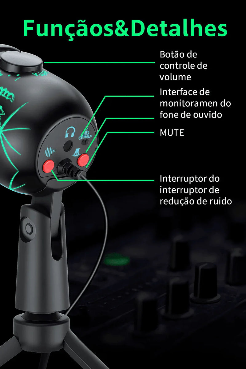 Microfone Condensador Gamer